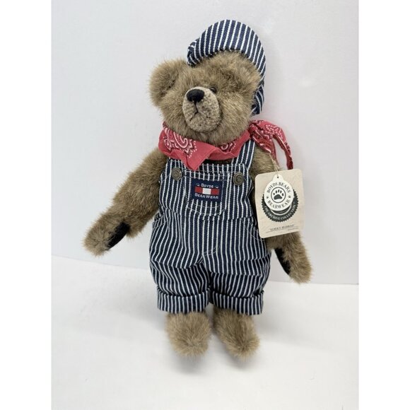 Boyds Bears Elmer O. Bearroad #91193 Engineer Overalls Railroad 12” Plush - Picture 1 of 9